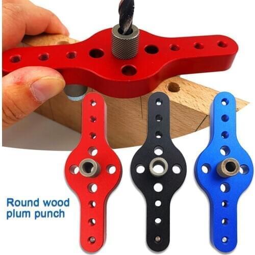 1Set Vertical Pocket Template Woodworking Dowel Jig Self Centering Hole Drilling Guide Wood Hole Punch Guide Kit Hole Puncher