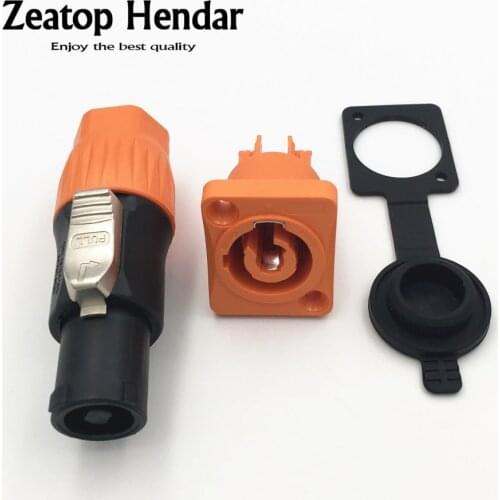 1Set Waterproof 3Pin PowerCon Stage Light Power Plug and Socket 250V AC/DC 20A IP65 Powercon Connector Speaker Chassis Adapter