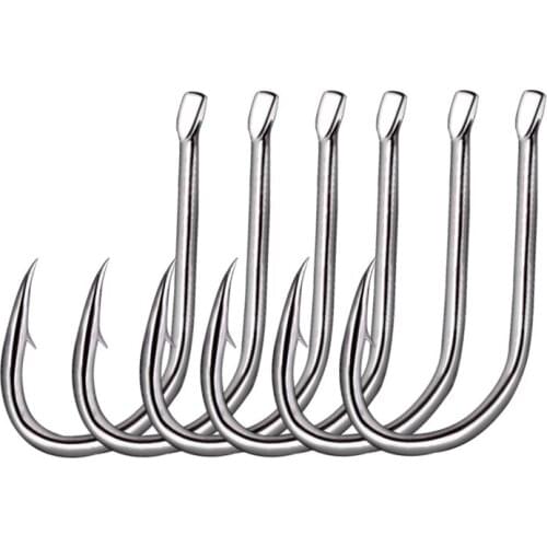 10pcs/lot Fishing Hook High Carbon Steel Barbed In Fly Size 1# 3# 5# 7# 9#11#Worm Pond Fishing Bait Pesca Holder Jig Hole Hooks