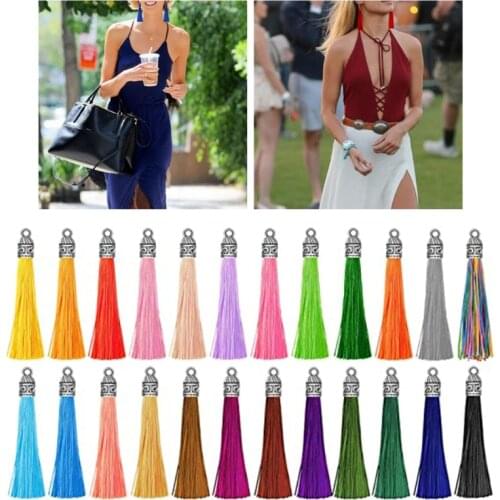 13MC 60 mm Leather Tassel Pendants Jewelry Fiber Fringe Faux Suede Tassel
