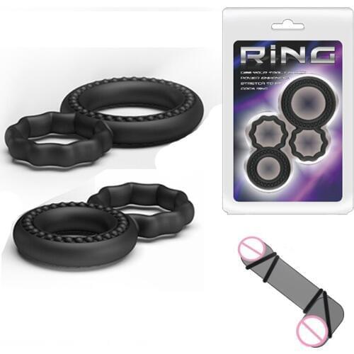 2pcs Durable Penis Ring Silicone Male Delay Ejaculation Cock Ring Long Lasting Products for Men Erect Penis Lockring Sex Toys