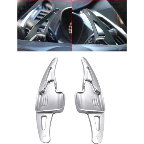 2 Pieces Steering Wheel Shifter Extension fits Ford Kuga 2017-2019 Silver