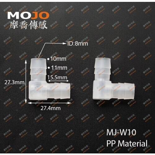2020 MJ-W10(10pcs) Elbow type size for 10mm min out diameter pipe connector