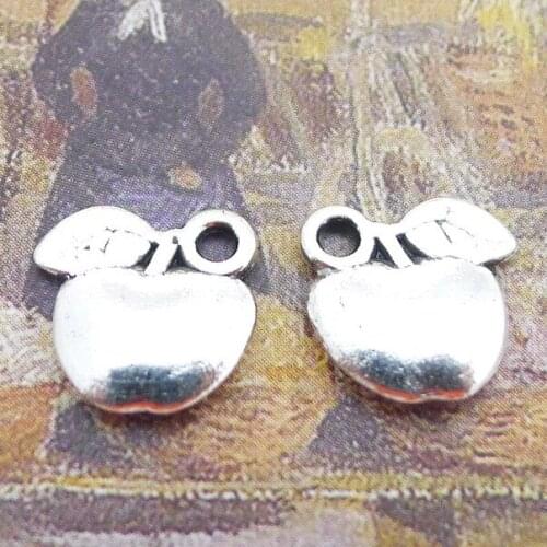 30 Pieces 10*11mm Mixed Alloy Antique Silver Color Apple Charms Vintage Pendant Accessory For DIY Jewelry Making
