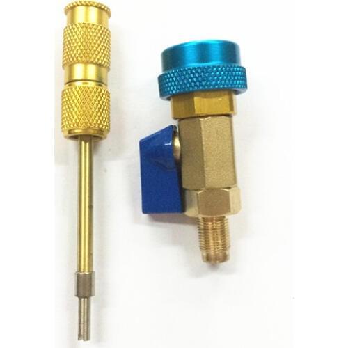 Auto car AC repair tool kit R134A air conditioner blue low pressure valve core quick remover conditioning installer