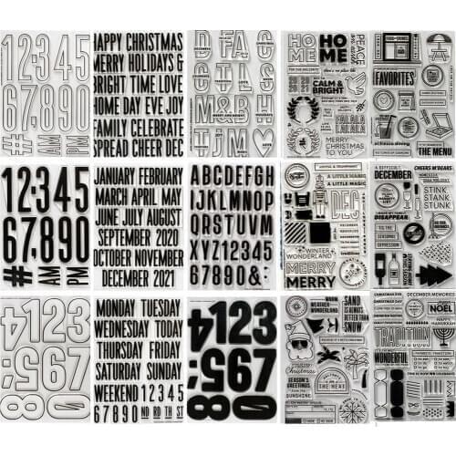 Number word clear stmap Silicone Seal for DIY scrapbooking photo album Decorative clear stamps A1039