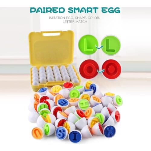 Baby Montessori Learning Education Toy Letters Matching Eggs 26PCS Smart Eggs Set Plastic Screw nut Building Blocks For Children
