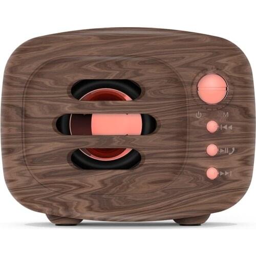 Speakers Wood Grain Bluetooth Speaker Wireless USB Waterproof Outdoor Stereo Bass TF/AUX Блютуз Колонка