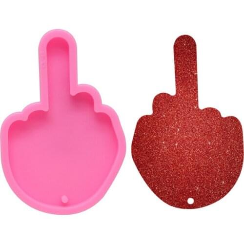 DIY Creativity Erect Middle Finger Decor Silicone Mold Handmade Epoxy Resin Keychain Cake Baking Mould Jewelry Fillings Craft