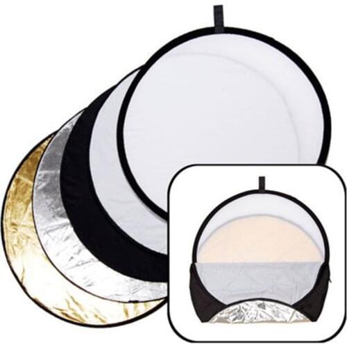 Photography 5 in 1 110cm Reflector 43" Portable Collapsible Light Round Reflector for Studio Video Accessories Multi Photo Disc