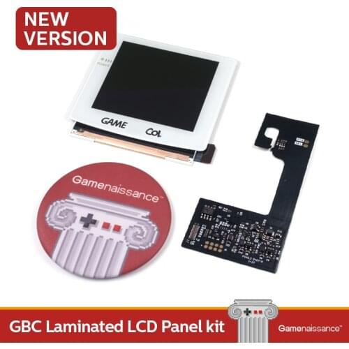 GBC Laminated RETRO PIXEL IPS LCD Panel Kit for Gameboy Color Backlight Logo Gamenaissance