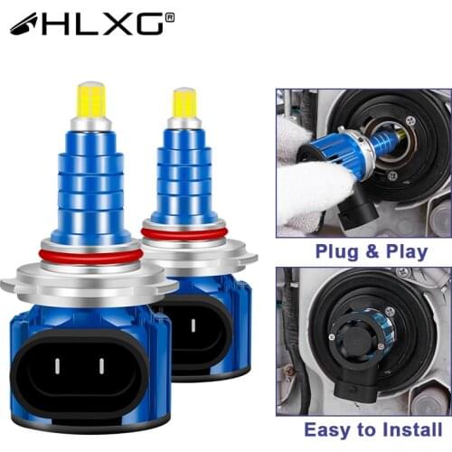 HLXG 360 h7 no dark spot led H4 H8 H9 H11 9005 9006 HB3 HB4 LED lamp auto bulbs headlight wireless car Lights 12V 6500K 20000LM