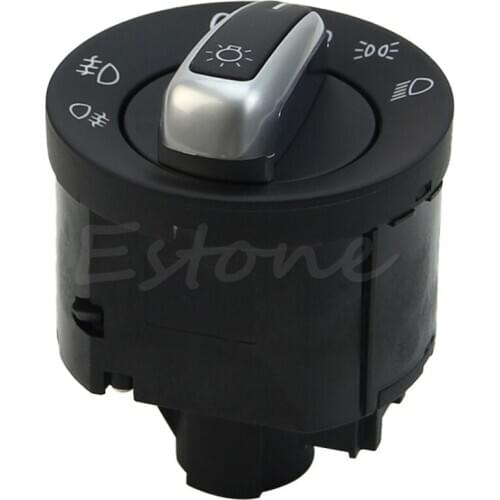 Chrome Headlight Switch Control Fit For VW GOLF JETTA MK5 MK6 PASSAT CC B6