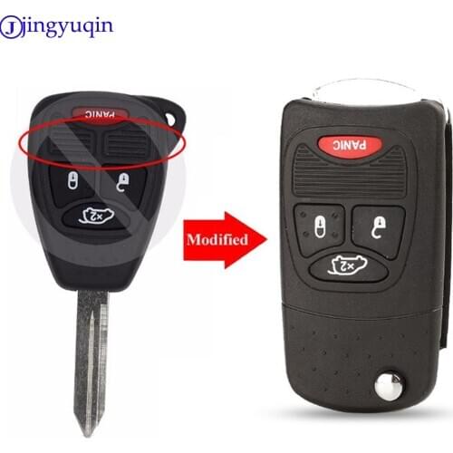 Jingyuqin emote 4 Buttons Folding Flip Car Key Shell Cover Stying For Chrysler Sebring For Dodge Avenger Nitro For Jeep Fob