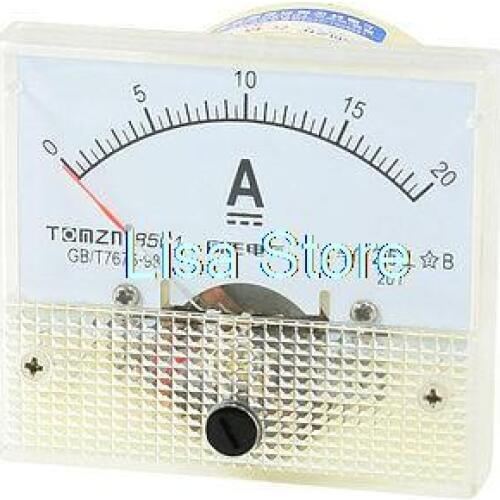 Class 2.5 DC 0-20A Plastic Case Rectangle Amperemeter Panel Meter Gauge