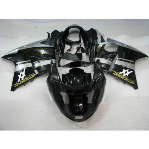 Dor-Injection mold Fairing Kit for CBR1100XX 97 00 02 03 CBR1100 XX 1997 2000 2003 ABS Black silver Fairings set