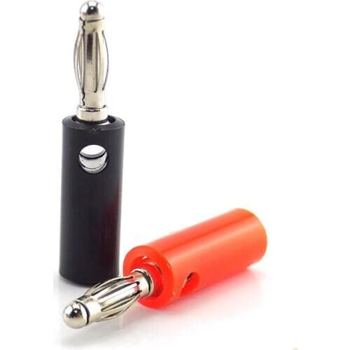 Red and Black Banana Plate Plugs Connectors 4mm Solderless For Audio Speaker Video Musical DIY Connector