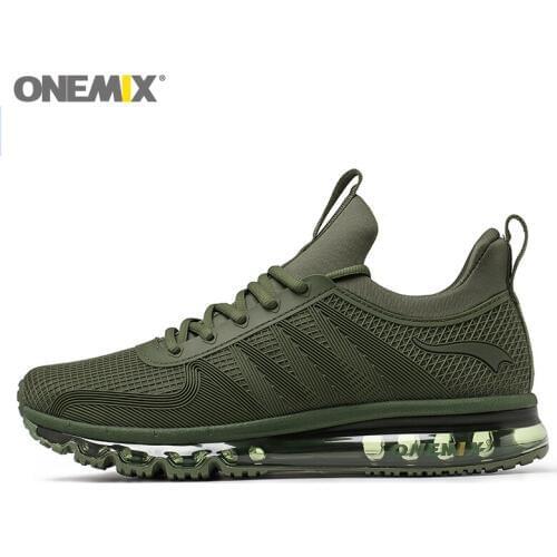 ONEMIX Men Winter Running Shoes Comfortable High Top Air Cushion Sneakers Outdoor Jogging Lace Up Mesh Breathable Sports Shoes
