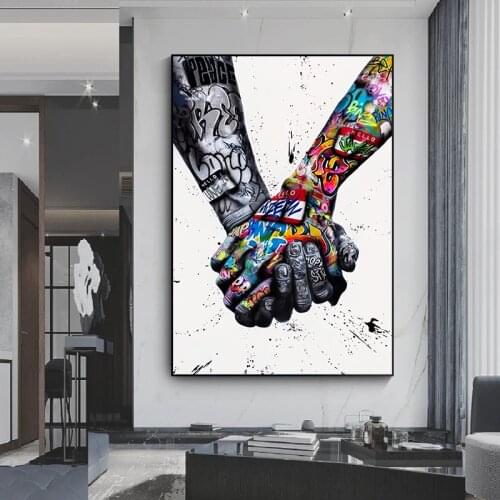 LOVE Graffiti Art Hand Posters and Prints on Canvas Painting Street Wall Art Picture for Living Room Home Decor Unframed