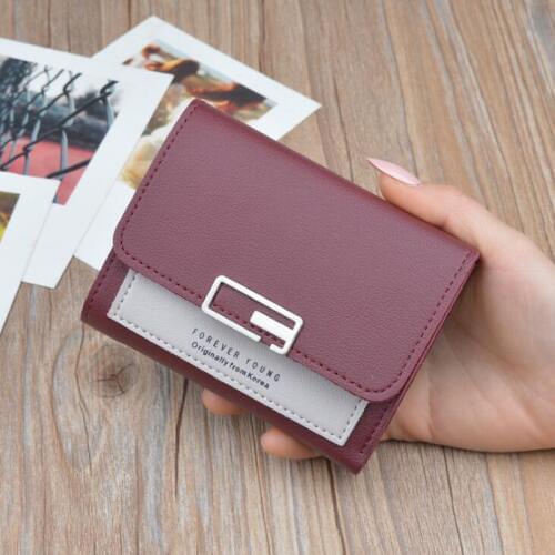 Sweet Women Wallet Fashion Lady Small Purse for Coin Short Card Holder Money Bags PU Leather 3 Fold Wallets for Female