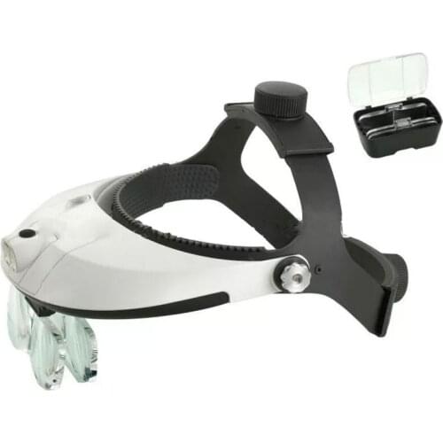 Multi Power LED Illumination Hand Free Headband Magnifying Glass Helmet Magnifier Repairing Head Visor Dental Surgical Loupe