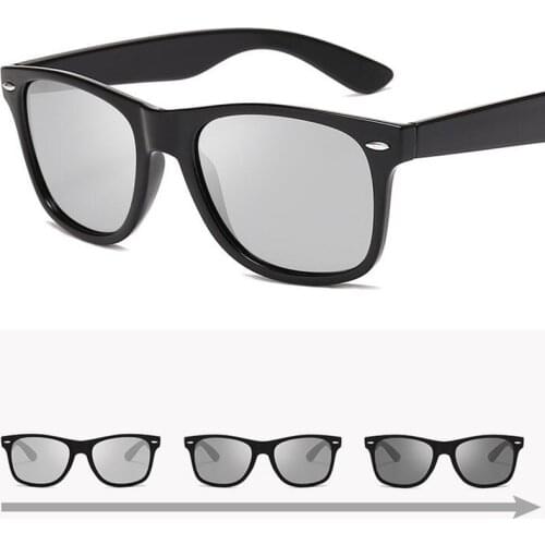 Men Square Photochromic Sunglasses Women Polarized Sun glasses Change To Black And Change TO Tea Driving Gafas