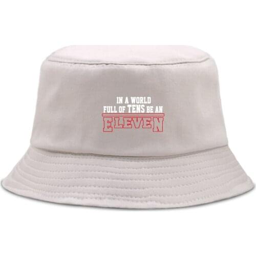 Stranger Things Eleven Print Fishermans Hats Unisex Outdoor Bucket Hat Foldable Beach Panama Caps Sunscreen Sports Fishing Cap