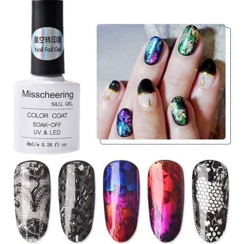 Transfer Foil Gel Nail Polish Lacquer Varnish Soak LED UV Gel Transfer Stickers Star Glue Transfer Glue Star Decoration TSLM1