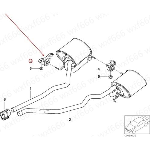 Car Exhaust pipe hanging glue Rubber bearing Muffler Suitable for E53 X5 3.0 4.4 4.6b mw4.8 Muffler rubber sleeve Rear muffler