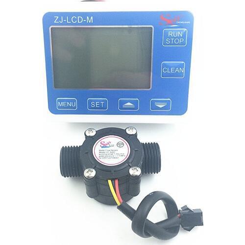YF-S201 G1/2 Water Flow meter Sensor flowmeter caudalimetr counter indicator + digital LCD water flow system 1-30L/min 3-24V