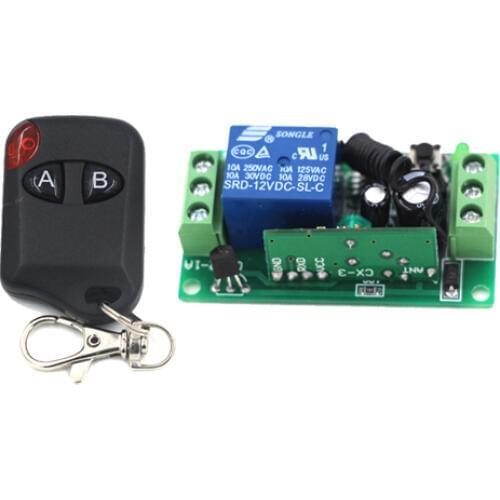 12V DC 1CH Relay Receiver Transmitter Remote Control Switch Power Remote ON OFF NO COM NC 315/433 Learning Code SKU: 5344
