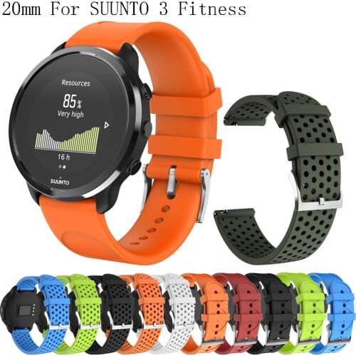 New 20mm WatchBands strap For SUUNTO 3 Fitness Sport silicone Smart watchband Bracelet for Garmin Forerunner 245 645 vivomove 3