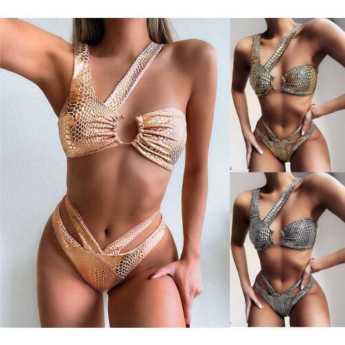 Sexy Bikini Set Women Swimwear Push Up Padded Bikinis Swimsuit Biquini Swimming Maillots de bain Snake Bathing Suit Beach wear