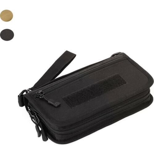 Tactical Molle Hand Bag Double-Foldable 1000D Nylon Outdoor Cellphone EDC Pouch Portable Hunting Travelling Card Wallet Handbag