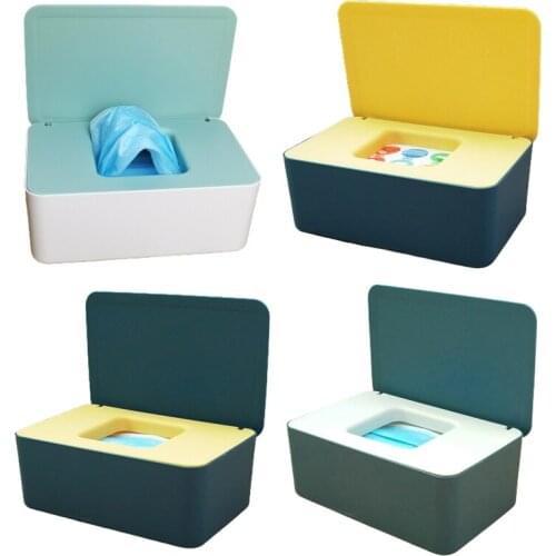 Tissue Box Storage Case Baby Wet Wipe Dispenser Flip Cover Dustproof Storage Box