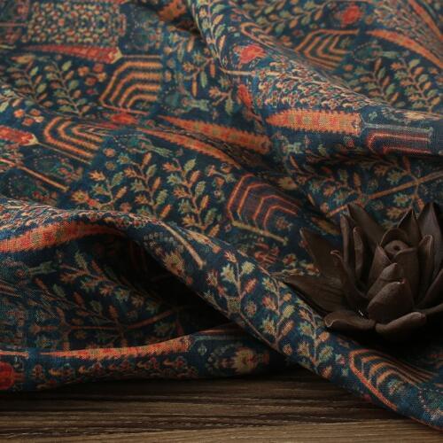 High quality flax sewing fabric High grade printing fabric Gown Dress fabrics Early summer and Autumn tissus