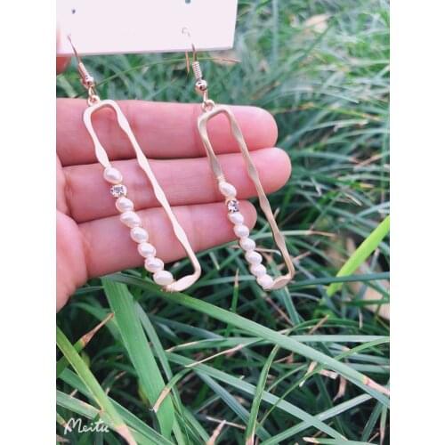 S925 Silver Ear Needle Stud Earrings Natural Irregular Pearl With Zircon Brass 14kANTI Gold Korea Jewelry for Women HYACINTH Hot