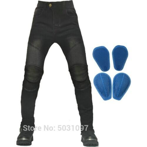 Volero winter motorcycle riding pants velvet inside loose straight protective jeans keep warm and fleece casual trousers