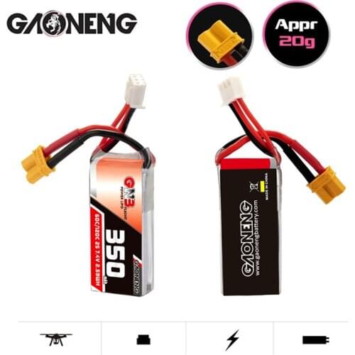 1/2/3/4/5PCS Gaoneng Gnb 7.4V 2S HV Lipo Battery 350Mah 60C/120C With XT30 Plug For Beta75X Rc Drone Fpv racing
