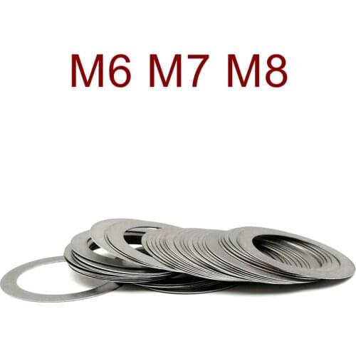 100Pcs Ultra thin High precision Adjusting gasket Stainless steel Flat Washer Flat shim M6 M7 M8 Thickness 0.1 0.2 0.3 0.5 1mm