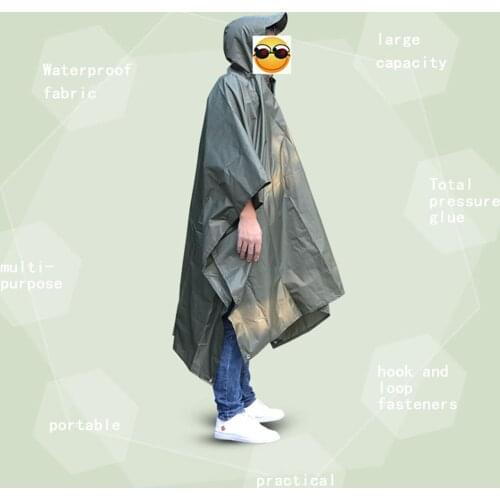 3 In 1 Outdoor Men Raincoat Military Waterproof Raincoat Rain Coat Women Awning From The Rain Motorcycle Rain Poncho Picnic Mat