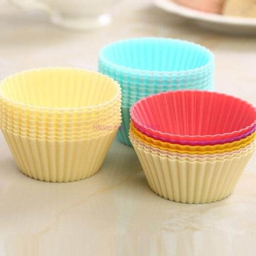 300pcs Baking Cup Liner Baking Molds Round Shape Silicone Cupcake Mould Maker Mold Tray DIY Cake Decorating Tools 75mm