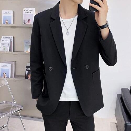 3XL Spring and Autumn 2021 Small Suit Man Slim Jacket Stripe Trend Handsome Male Korean Version of The British Style Suit Dress