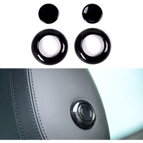 Wooeight 4Pcs For Land Rover Discovery Sport 2015 2016 2017 - 2019 Seat Head Pillow Headrest Adjustment Button Ring Cover Trim