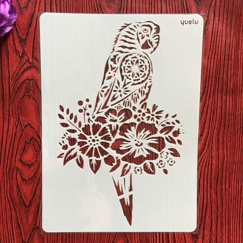 A4 29 * 21cm diy craft parrot mold for painting stencils stamped photo album embossed paper card on wood, fabric,wall stencil