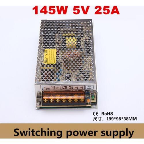 145W Power supplies 5V 25A Switching Power Supply Driver LED Strip light transformer Display AC110V-240V Input AC-DC