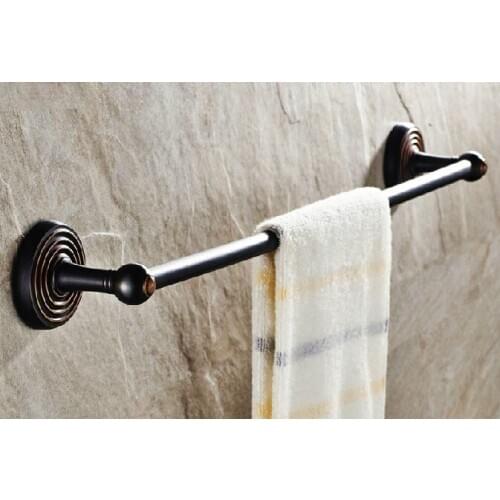 Black Oil Rubbed Brass Wall Mounted Bathroom Towel Single Bar Rail Rack Holder Bathroom Fitting aba126