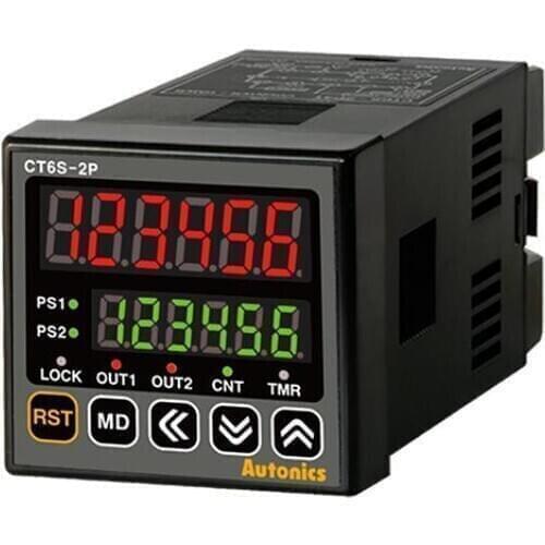 CT6S-2P2 Counter/Timer, W48xH48mm, 6-Digit, LED, 2 Preset, PNP or NPN Input, Prescale value setting, 2 Relay SPST(2a) 250VAC 5A