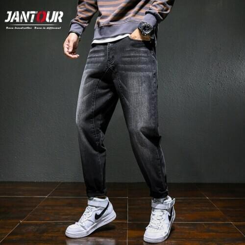 Jeans Men Autumn Winter Pantalon Large Three-dimensional Pockets Baggy Jeans Men High Elasticity Harem Pants Plus Size 28-46 48