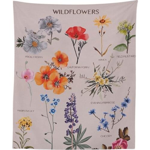 Plants Tapestry European American Style Living Room Wall Hanging Carpet Flowers Printed Art Home Bedroom Decoration Blanket